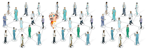 Directorio médico Directorio médico: Doctores enlazados entre ellos.